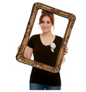 Cadre photo gonflable doré 70cm