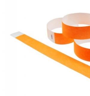 100 bracelets contrôle d'accès orange papier