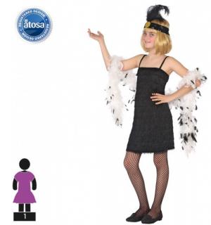 Robe Charleston noire à franges taille 10/12 ans