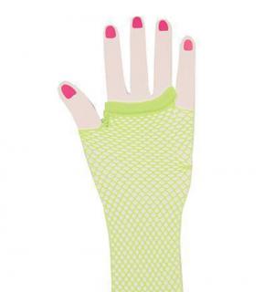 Mitaines longues fluo verte résille