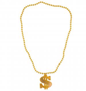 Collier dollar or en plastique