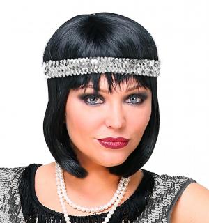 Bandeau de tête sequins argent