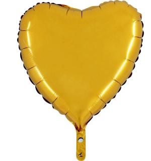 Ballon mylar métallisé coeur couleur or