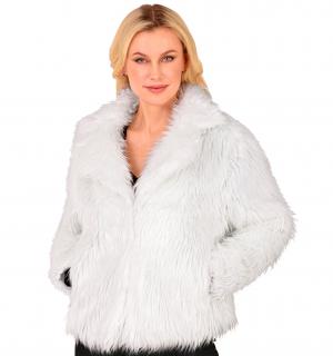 Veste en peluche fausse fourrure blanche femme taille S/M