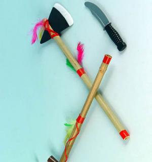 Set indien Tomahawk+calumet+poignard