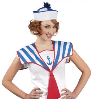 Bob marin tissu bleu et blanc