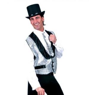 Gilet à sequins collés argent taille L/XL