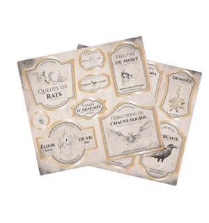 15 stickers pour bouteilles Halloween