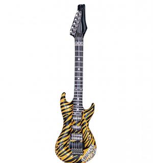 Guitare électrique gonflable orange zébrée