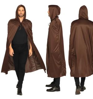 Cape marron avec capuche 180 cm
