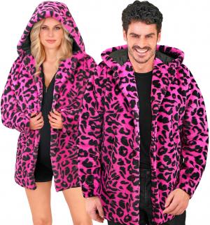 Veste en peluche fausse fourrure léopard rose mixte taille S/M