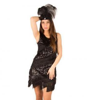 Robe Charleston frangée noire taille 36