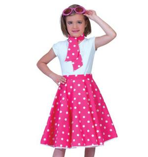 Jupe rock'n roll rose enfant