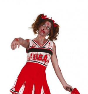 Pompom girl rouge USA zombie taille M