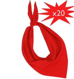 20 foulards bandana rouge basque ou féria pas cher