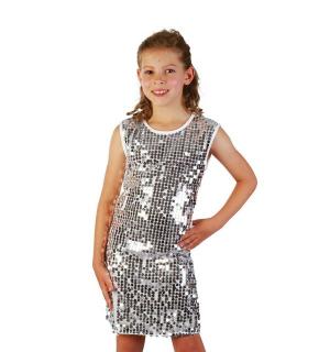 Robe disco argent à sequins taille 7/9 ans