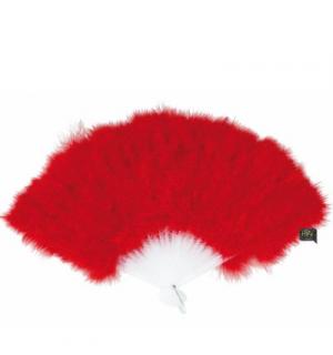 Eventail plume rouge 25cm