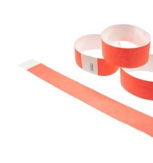 100 bracelets contrôle d'accès rouge papier