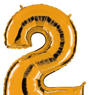 Ballon or chiffre 2 en mylar 86 cm
