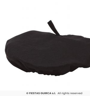 Beret noir feutrine adulte