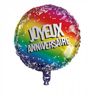 Ballon mylar Joyeux anniversaire 45cm