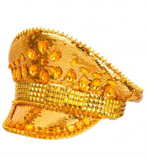 Casquette Glamour sequin et strass or
