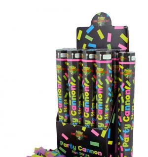 Canon a confettis et serpentins fluo 40cm