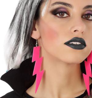 Boucles d'oreilles éclair fluo rose