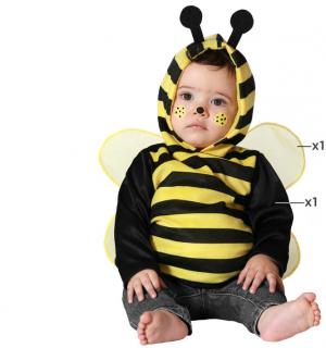 Poncho abeille avec capuche et ailes 1/2 ans