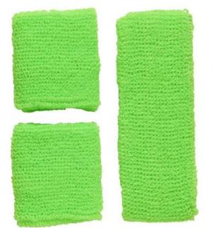 Bandeau et bracelets fluo vert