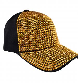 Casquette baseball strass or