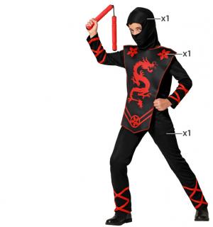 Ninja rouge du dragon taille 5/6 ans