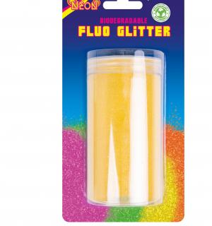 Pot de paillettes sèches biodégradables 200gr jaune fluo