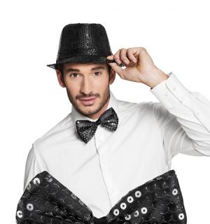 Noeud papillon à sequin noir