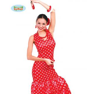 Espagnole rouge pois blanc taille M