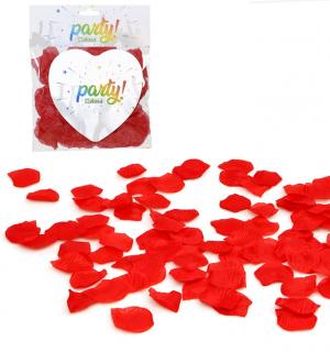 100 petales de rose en tissu rouge