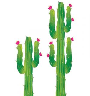 2 décorations cactus en carton