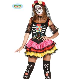 Robe squelette jour des morts taille S