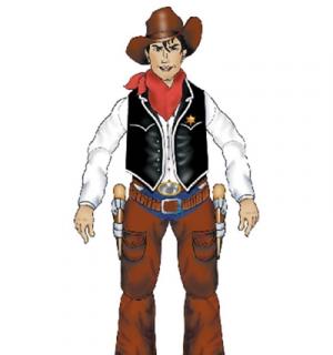 Cow boy carton 140 cm