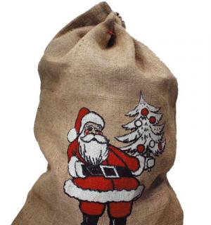 Sac de Père Noël en jute