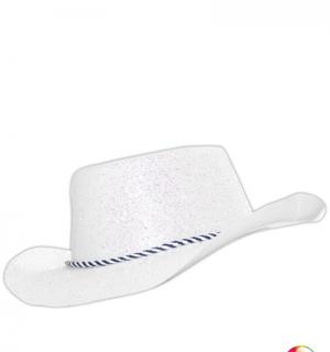 Chapeau cow boy à paillettes irisé