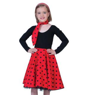 Jupe rock'n roll rouge enfant