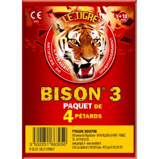 1 paquet de 4 pétards LE TIGRE BISON N°3