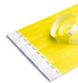 100 bracelets contrôle d'accès jaune papier