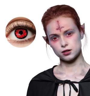 Paire de lentilles cosmétiques 1 semaine VAMPIRE ROUGE hebdomadaire