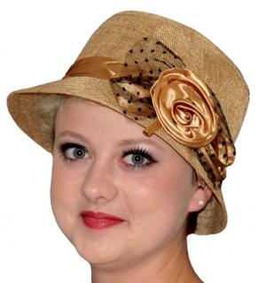Chapeau années 20 ocre