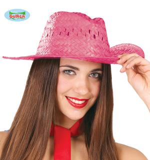 Chapeau bodega paille rose