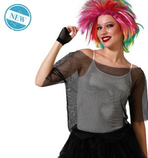 Tee shirt filet résille noir