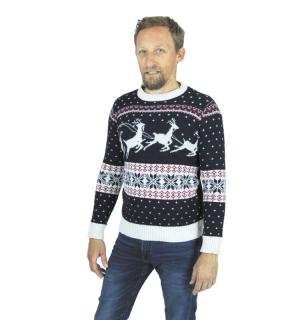 Pull moche de Noël renne et flocons taille M/L