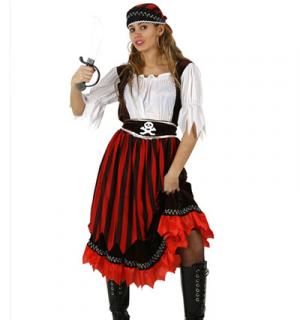 Pirate femme rouge et noire taille XL